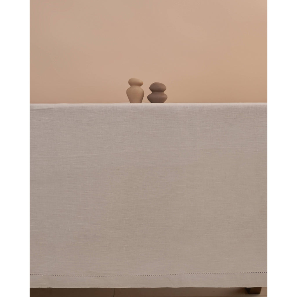 Linen Tablecloth with Hemstitch Border