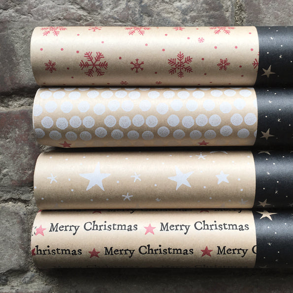 East of India Kraft Wrapping Paper Roll, 5m - White dots