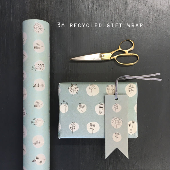 East of India Kraft Paper Roll - Blue hedgerow