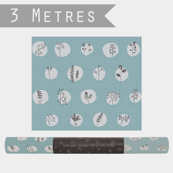 East of India Kraft Paper Roll - Blue hedgerow