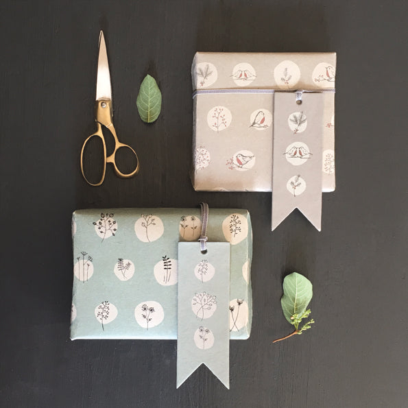 East of India Kraft Paper Roll - Blue hedgerow