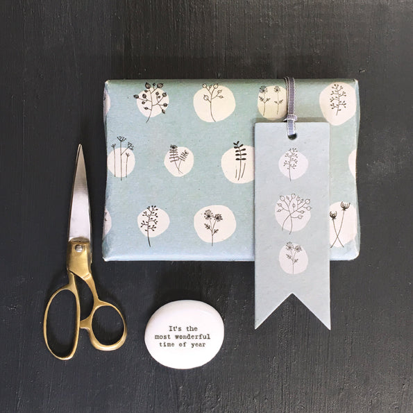 East of India Kraft Paper Roll - Blue hedgerow