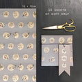 East of India Gift Wrap Sheets, Pack of 10 - Grey robins & rosehips