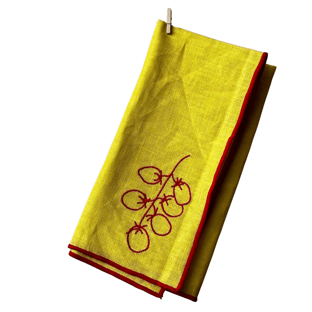 Linen Blend Napkins - Vine Tomatoes, Set of 2