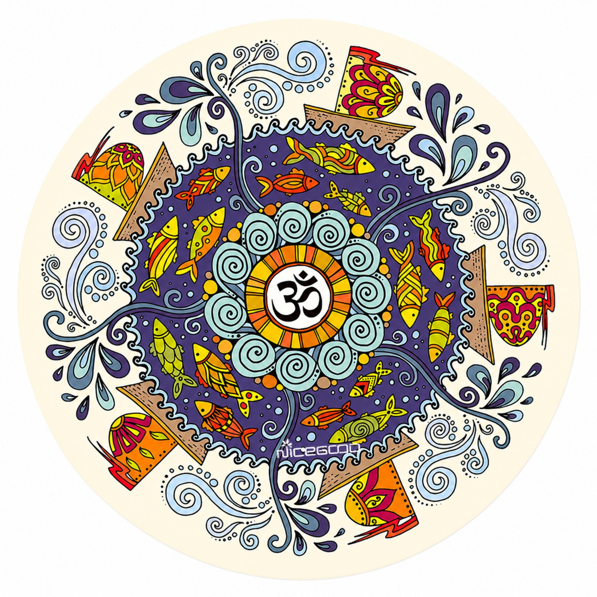 Round Mandala Meditation Mat