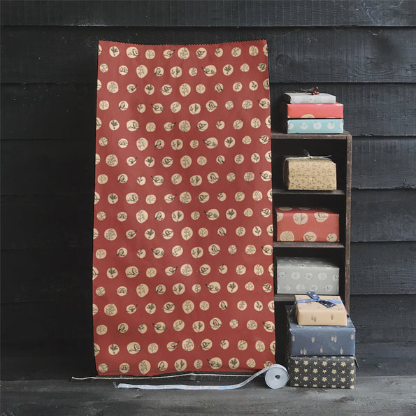 East of India Paper Gift Sack - Kraft robins & rosehips