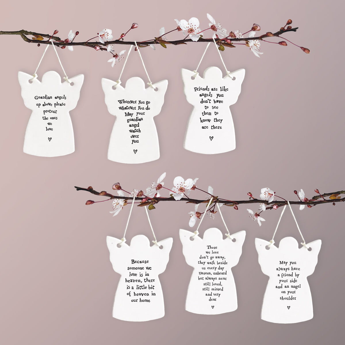 East of India Porcelain Hanging Angel - Those we love don’t go away