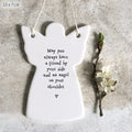 East of India Porcelain Hanging Angel - May you always have a friend