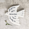 East of India Porcelain Hanging Dove - Follow your dreams