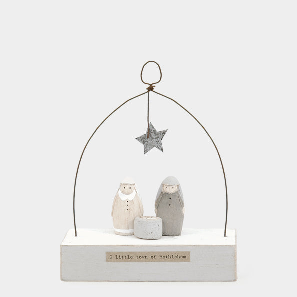 East of India Wooden Nativity Scene - O little town of Bethlehem