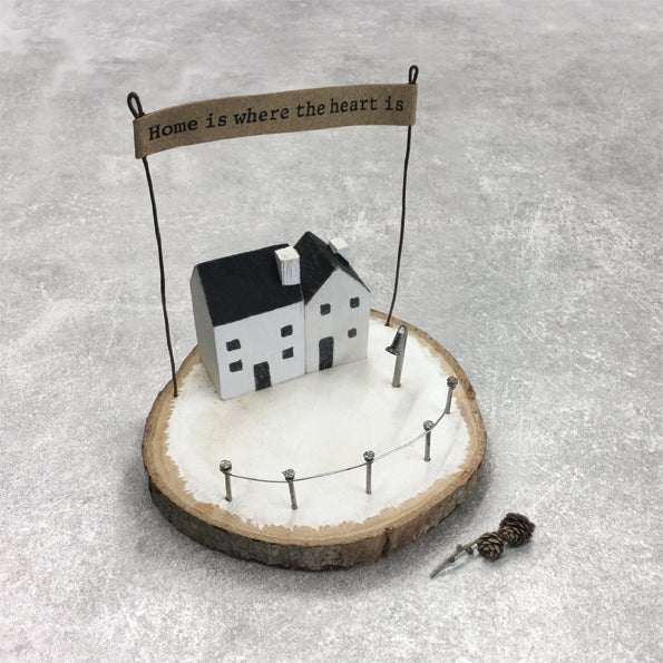 East of India Wooden Winter Wonderland Scene - Home is where heart is