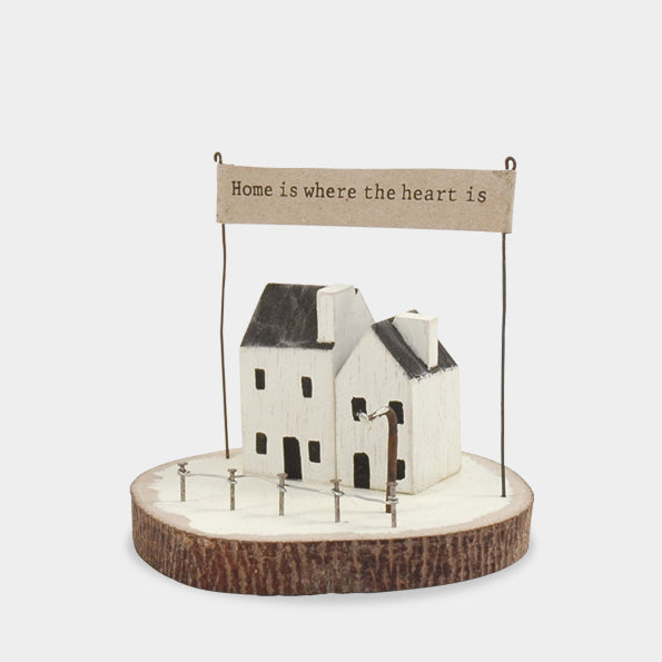 East of India Wooden Winter Wonderland Scene - Home is where heart is
