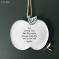 East of India Porcelain Hanging Apple - Our family tree has deep roots