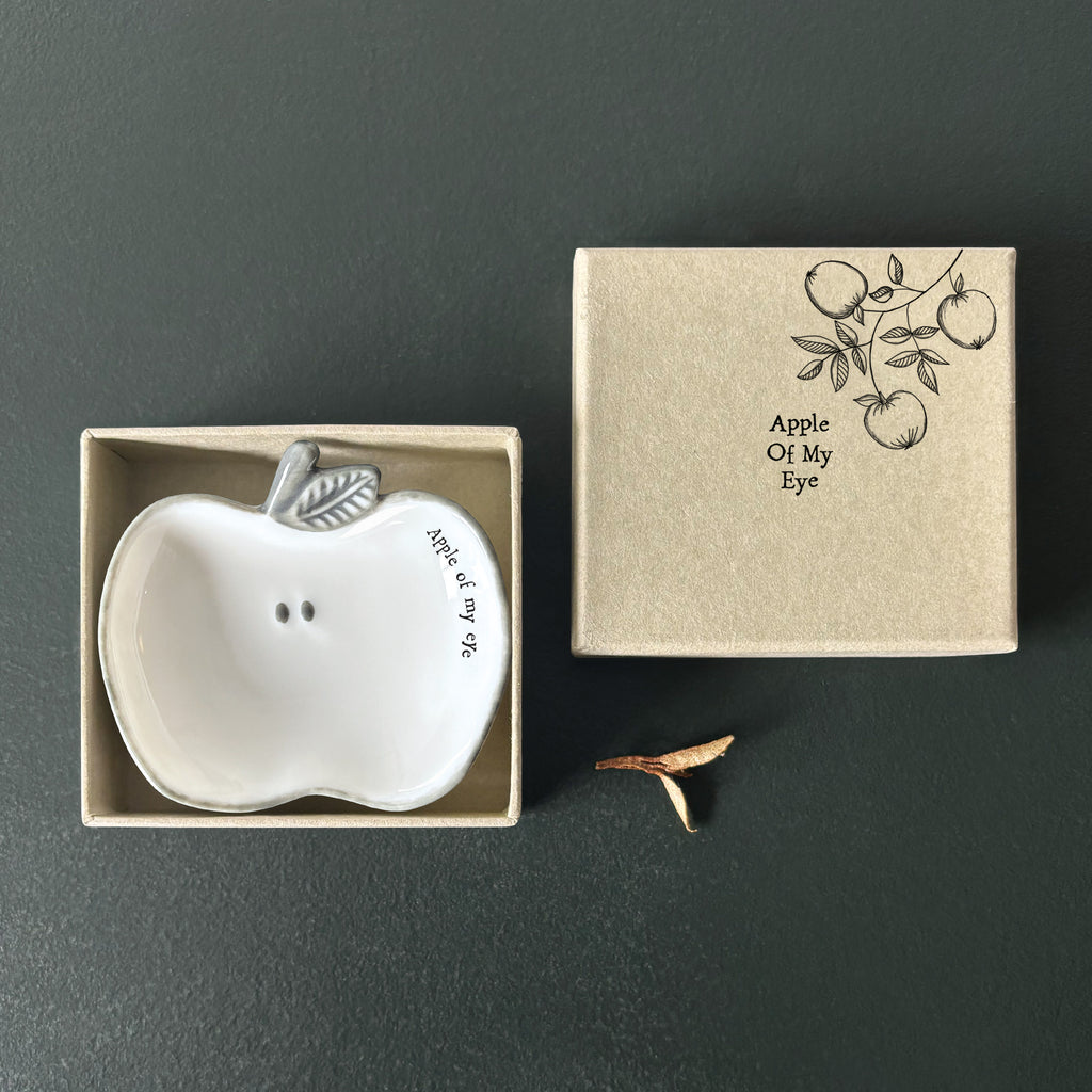 East of India Porcelain Apple Dish