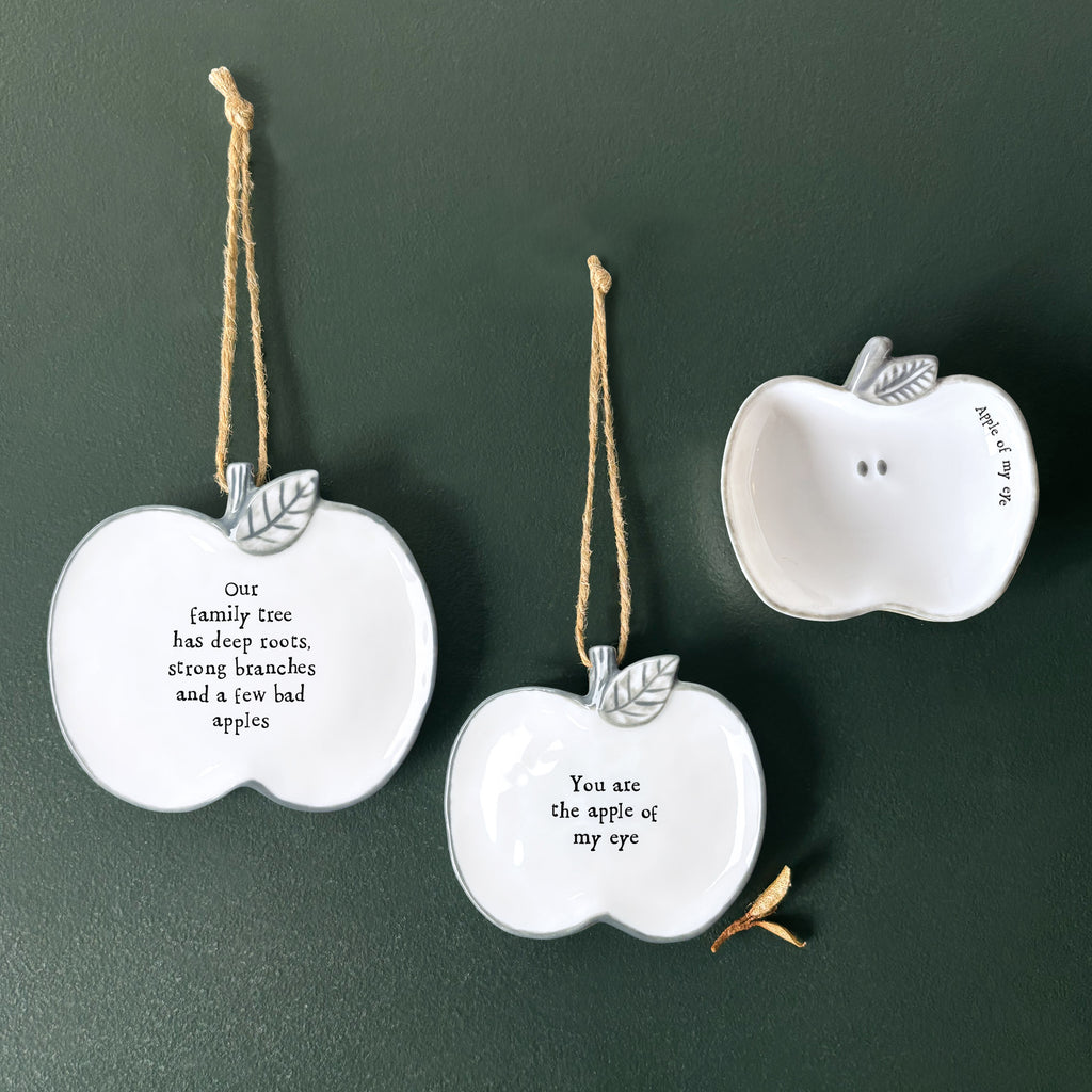 East of India Porcelain Apple Dish