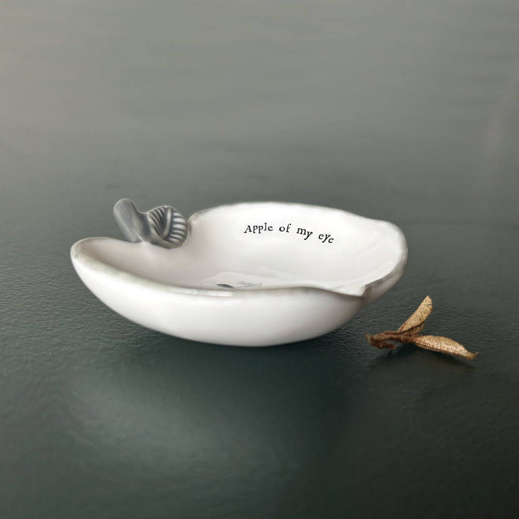 East of India Porcelain Apple Dish