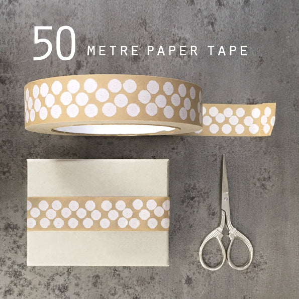 East of India Brown Paper Tape - White dots