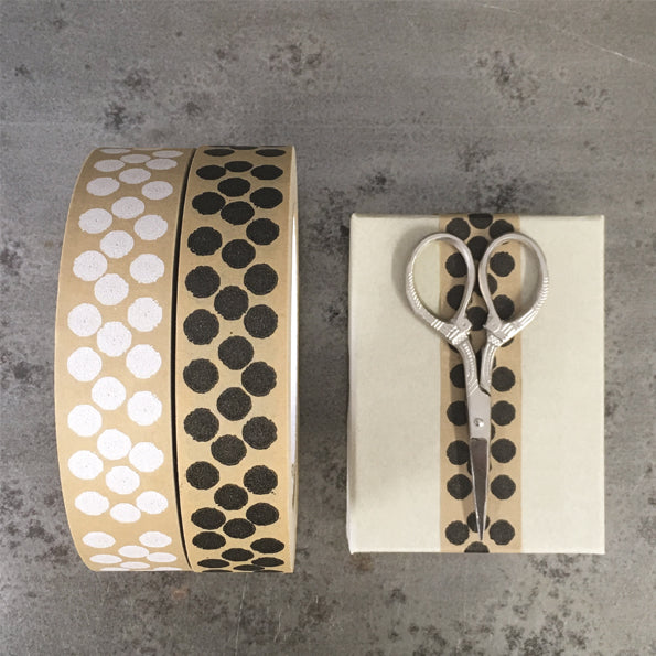 East of India Brown Paper Tape - White dots