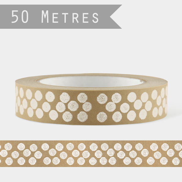 East of India Brown Paper Tape - White dots