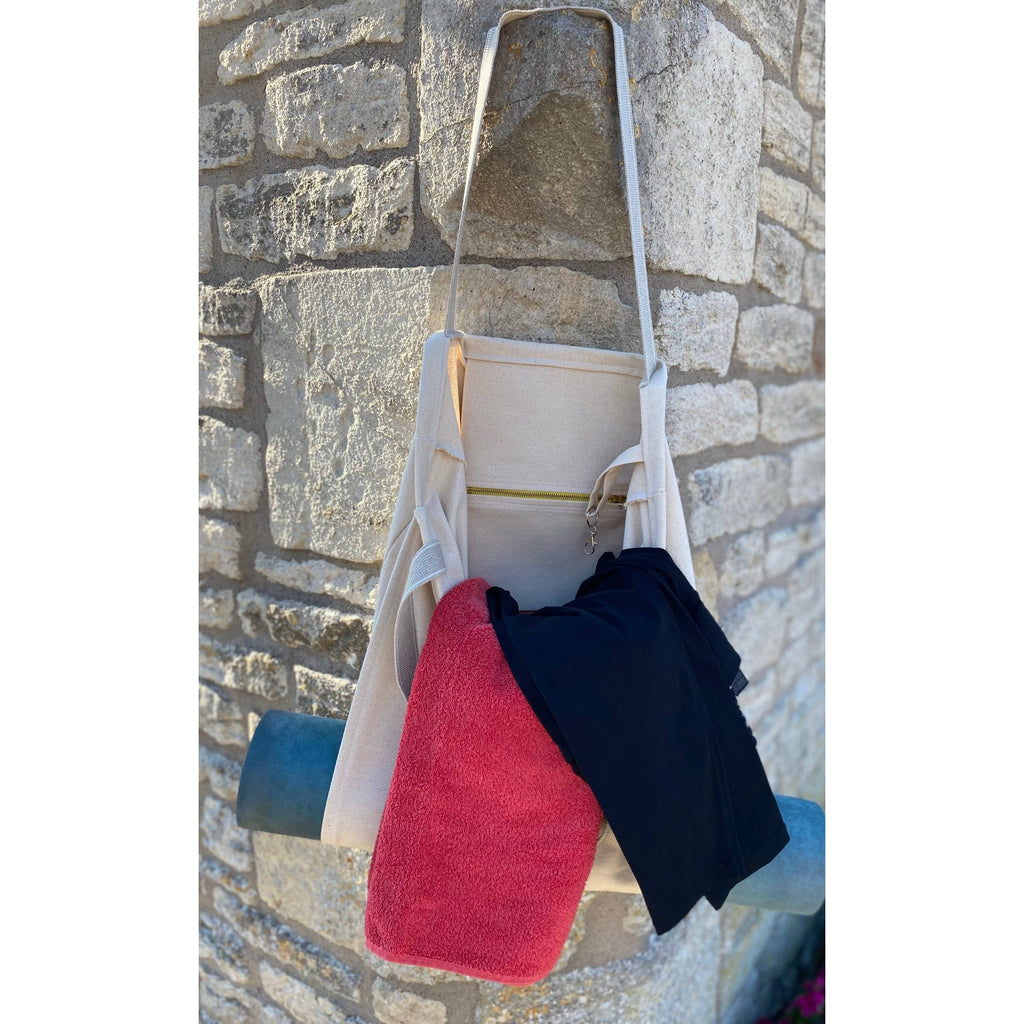 Handmade Organic Cotton Yoga Bag - Cream