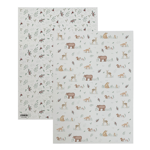 East of India Small Wrapping Paper Sheet - Meadow friends