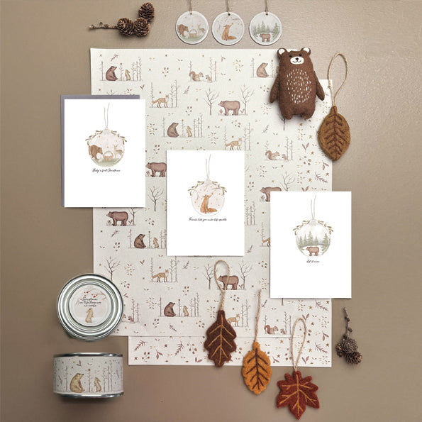 East of India Small Wrapping Paper Sheet - Woodland gathering