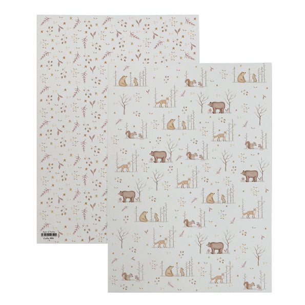 East of India Small Wrapping Paper Sheet - Woodland gathering