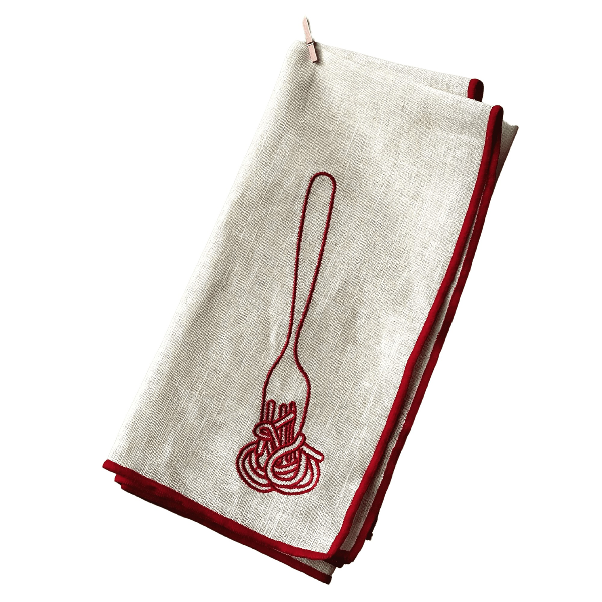Linen Blend Napkins - Spaghetti, Set of 2