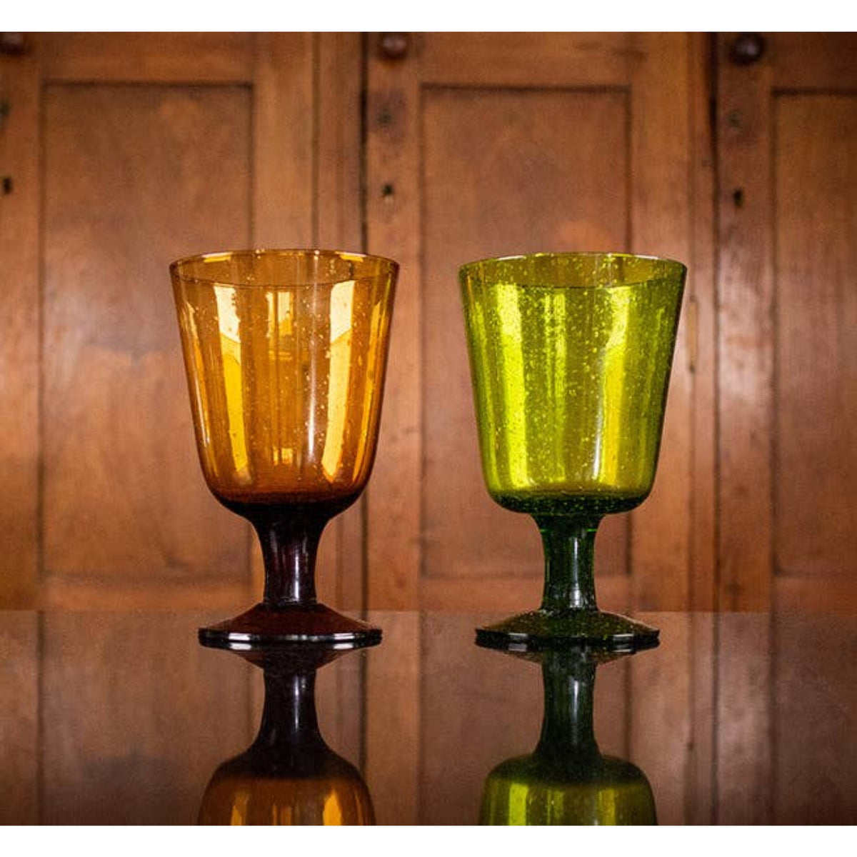 Handmade Wine Glass - Almond Shell