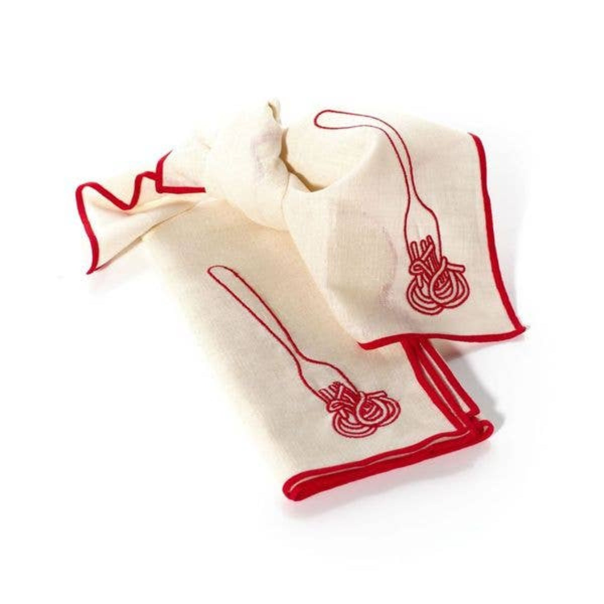 Linen Blend Napkins - Spaghetti, Set of 2