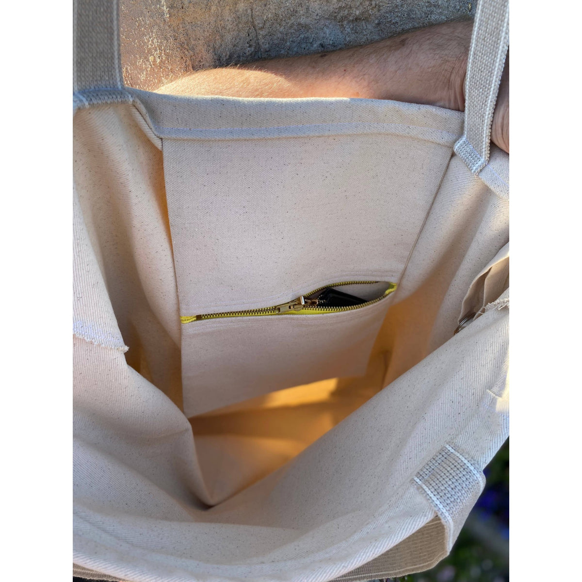 Handmade Organic Cotton Yoga Bag - Cream