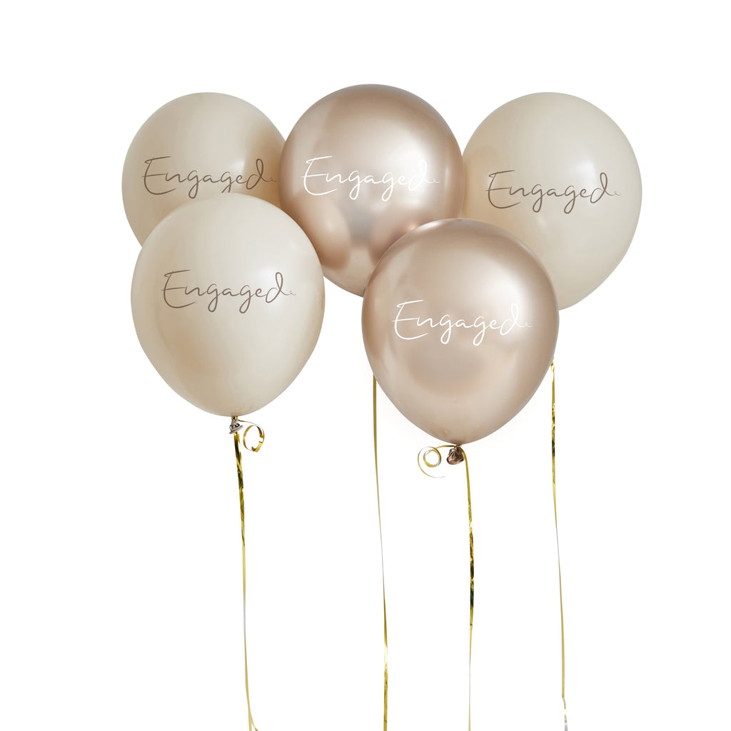 5 Pack 12" Engaged Balloons | Engagement Party Supplies UK Balloons 5 Pack 12" Engaged Balloons