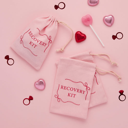 5 Pack Recovery Kit Cotton Bags - Hen Party Supplies UK Party Favours 5 Pack Recovery Kit Cotton Bags