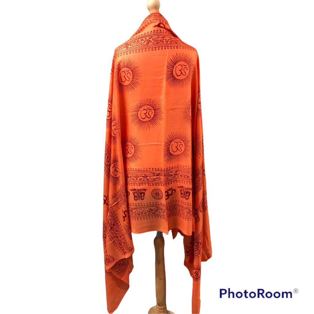 Om Print Cotton Meditation Shawl