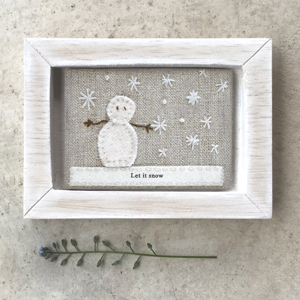 East of India Embroidered Picture - Let it snow