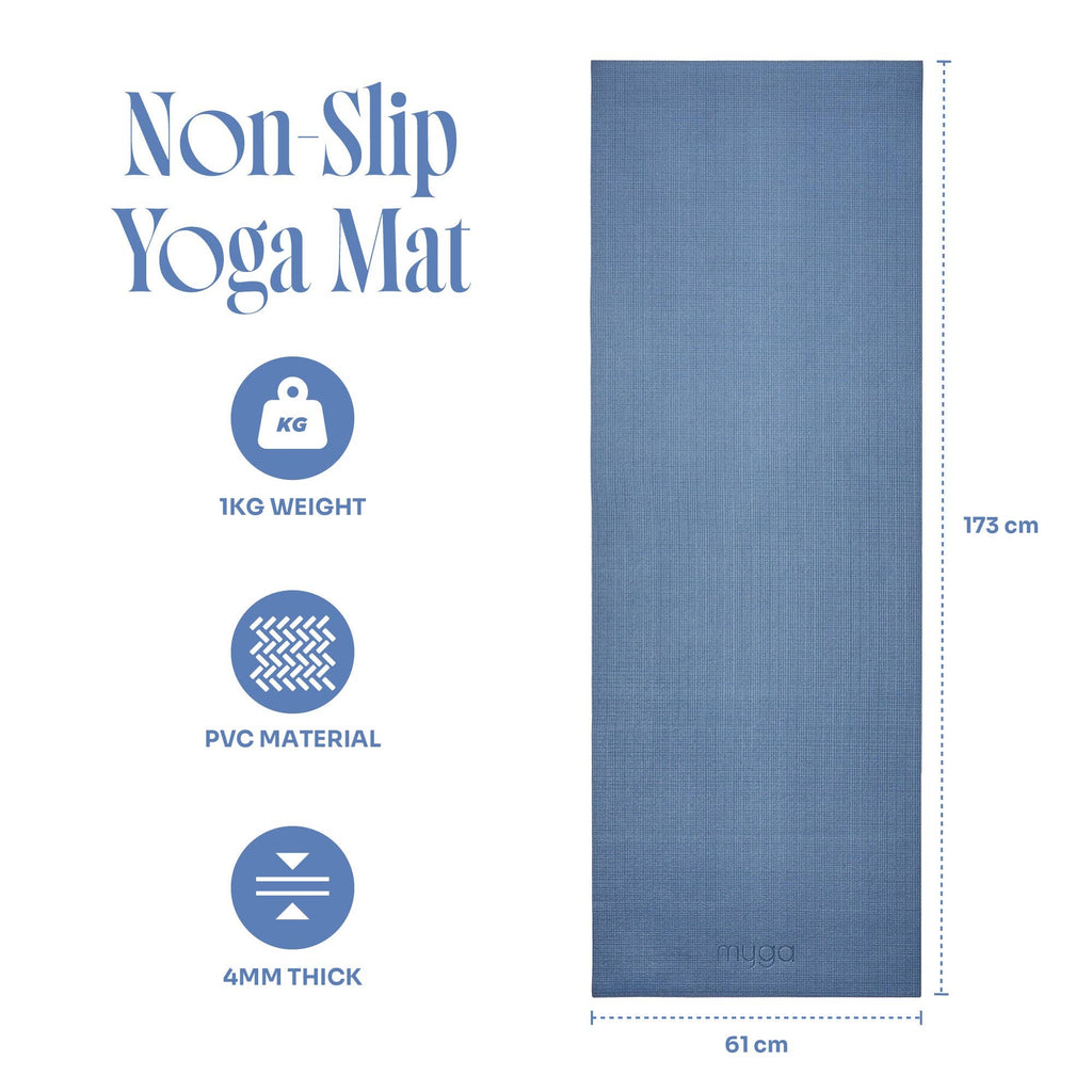 Myga Entry Level Yoga Mat - Nostalgia Rose & Navy Peony