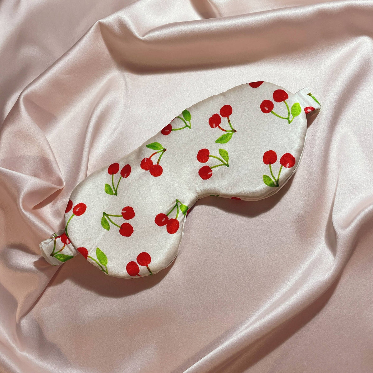 Eliza Mulberry Silk Eye Mask - Cherry Print