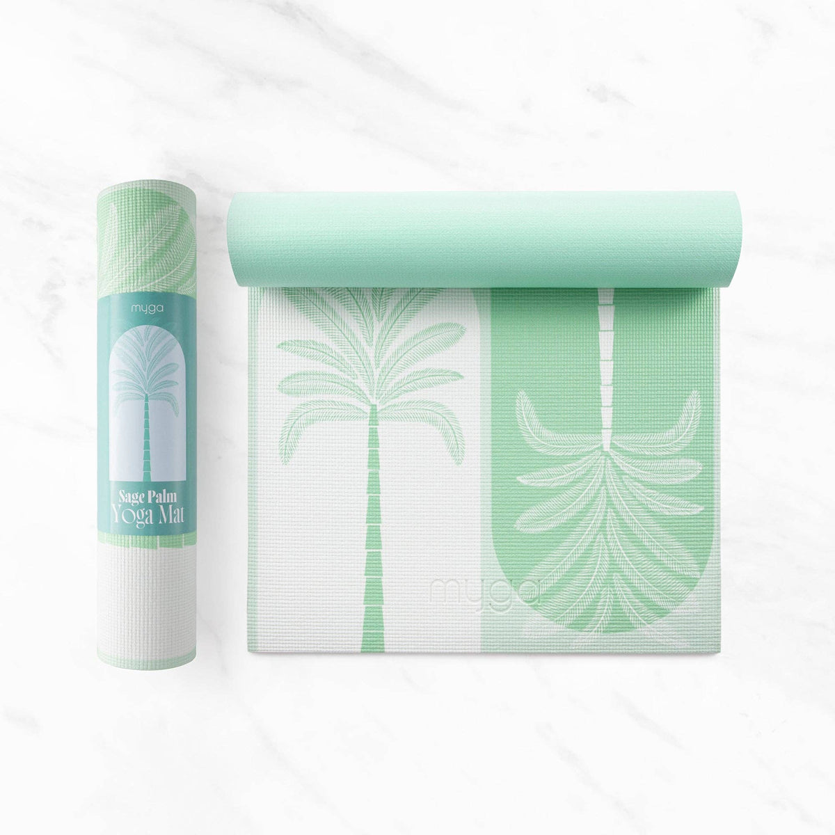 Myga Printed Yoga Mat - Sage Palm