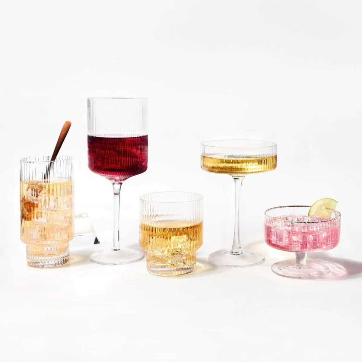 Ribbed Carafe & Glass Set - 0.6L