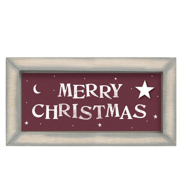 East of India Long Grey Box Frame - Merry Christmas