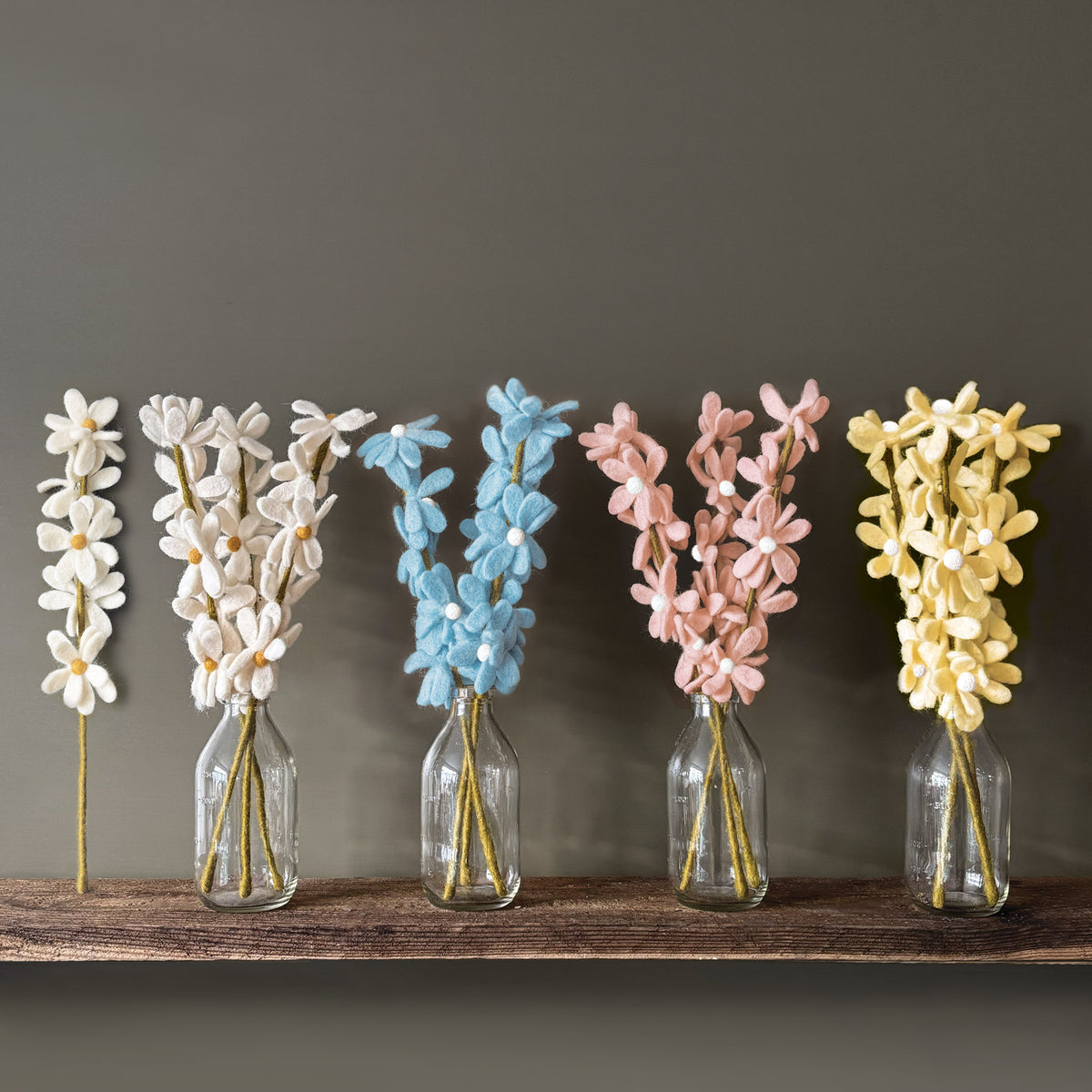 East of India Felt Daisy Branch - Blue