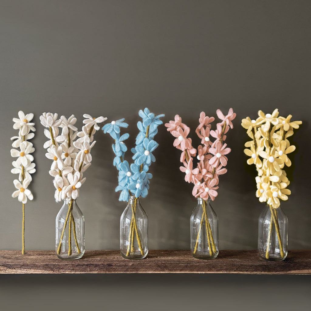 East of India Felt Daisy Branch - Pink