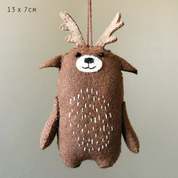 East of India Hanging Felt Woodland Animal - Reindeer