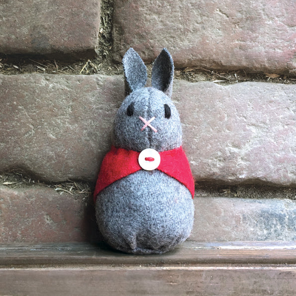 East of India Hanging Felt Rabbit with Red Cape - Beatrice