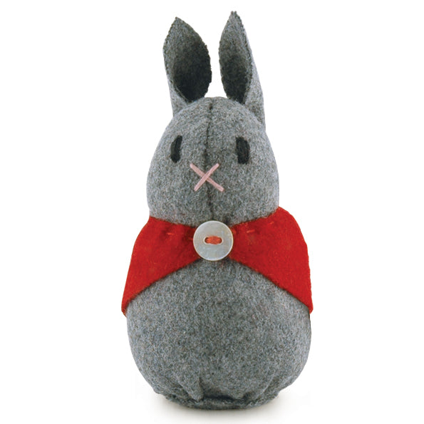 East of India Hanging Felt Rabbit with Red Cape - Beatrice