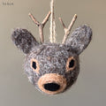 East of India Needle Felted Reindeer Head Decoration