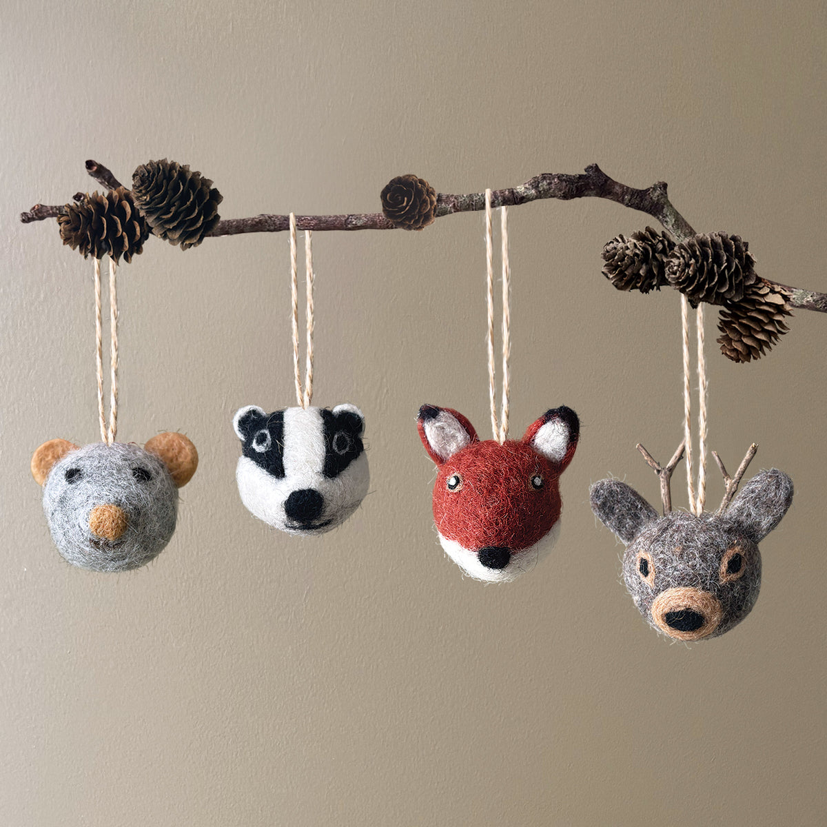 East of India Needle Felted Reindeer Head Decoration