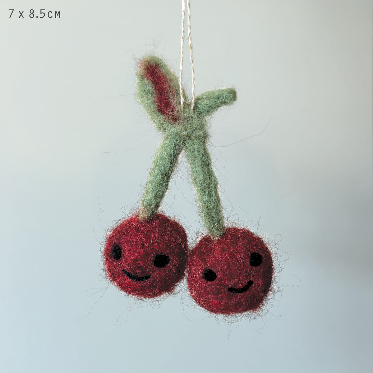 East of India Needle Felted Hanging Cherries