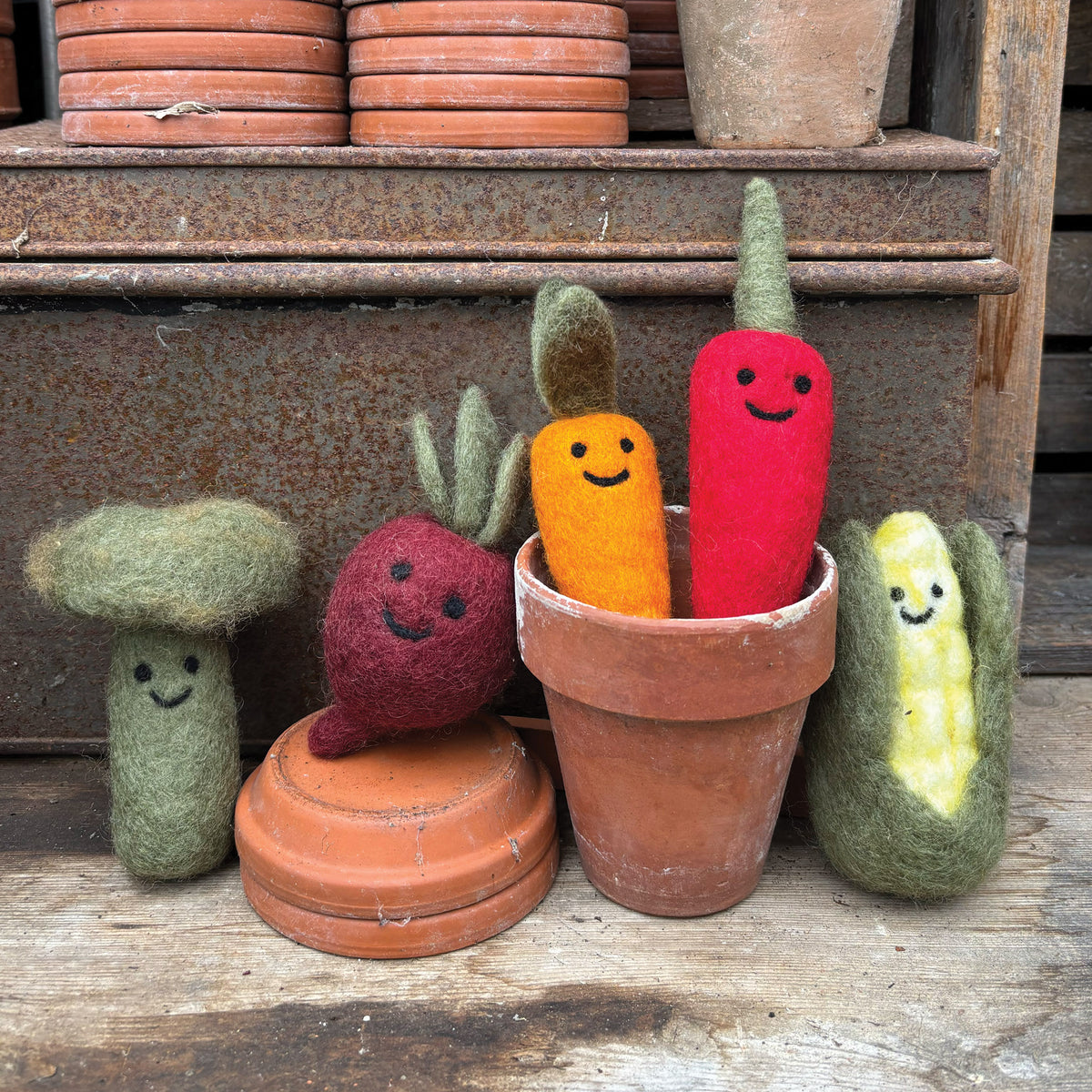 East of India Needle Felted Hanging Corn on the Cob