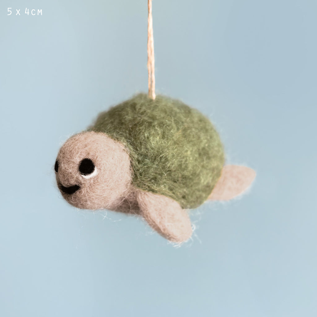 East of India Needle Felted Hanging Turtle